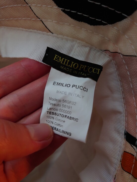 Vintage Emilio Pucci Pink, Mustard & Black Patterned Bucket Hat New Without Tags main image 4